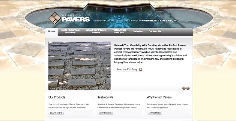 Product showroom website design