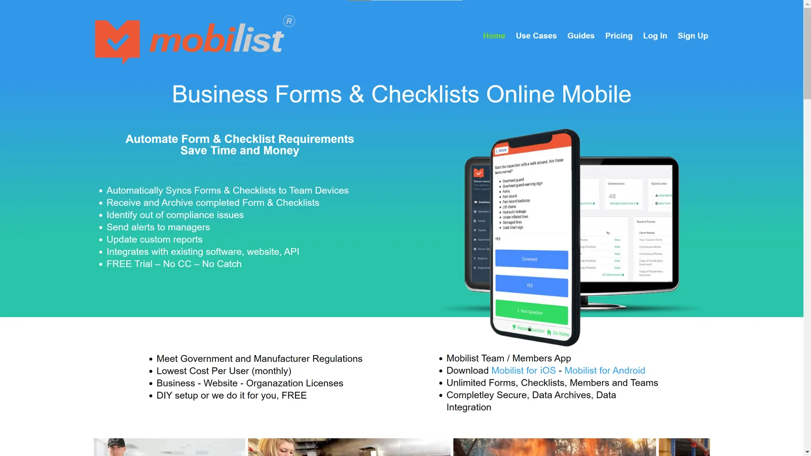 Mobilist SaaS marketing homepage after WordPress content restructuring